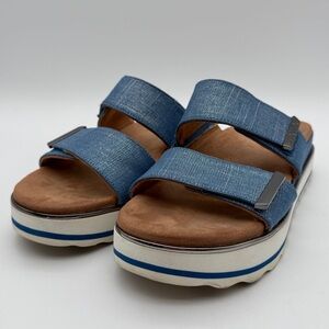 Vionic Women's Denim Blue Brandie Platform Comfort Sandals Size 8.5 EUC